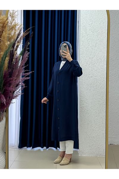 Mihra Ζακέτα Linda με κουμπιά Vinara-EL1586 Navy Blue