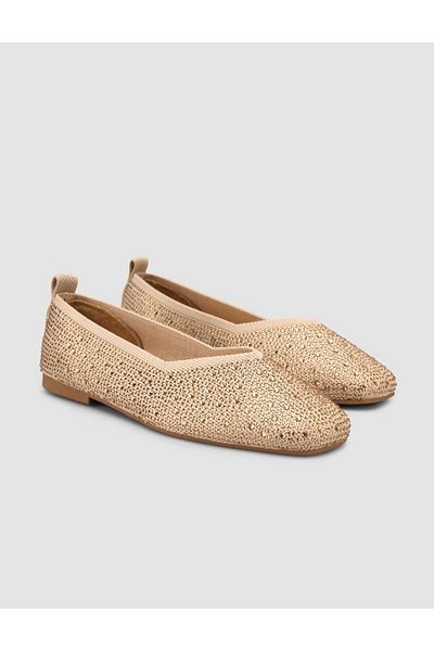 Cabani Fabric Stone Beige Women's Ballerinas