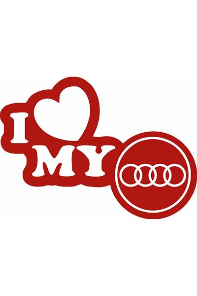 Image Car sticker, IMAGE, I love my AUDI, red, 23 x 17 cm
