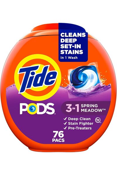 Tide كبسولات منظف الغسيل السائل، تنظيف قوي 3 في 1 في خطوة واحدة، متوافق مع را...