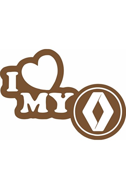 Image Sticker auto, IMAGE, I love my RENAULT, cupru, 23 x 17 cm