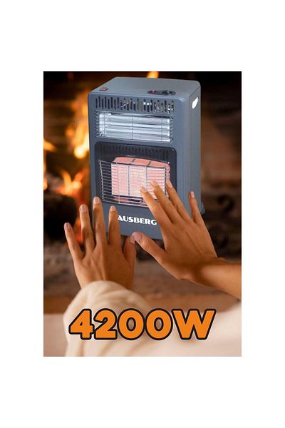 Hausberg Plynový sporák na LPG a elektrický plyn HB-1022NG, piezoelektrický, 3 keramické plotýnky, výkon 4,2 kW, černý