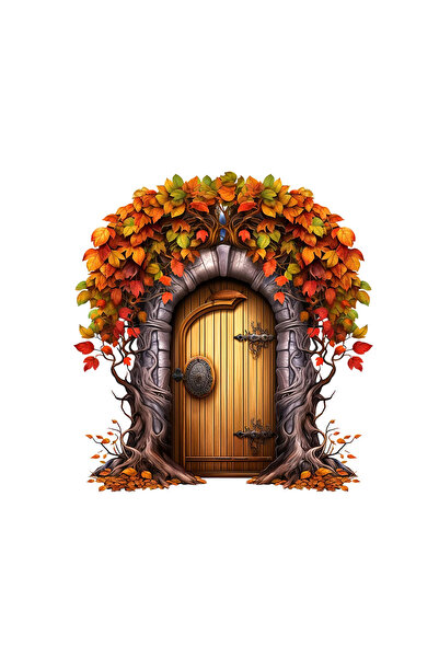 INOVATIX Set de 8 piese, autocolant Ușă magică în pădure, INOVATIX®. 6 cm