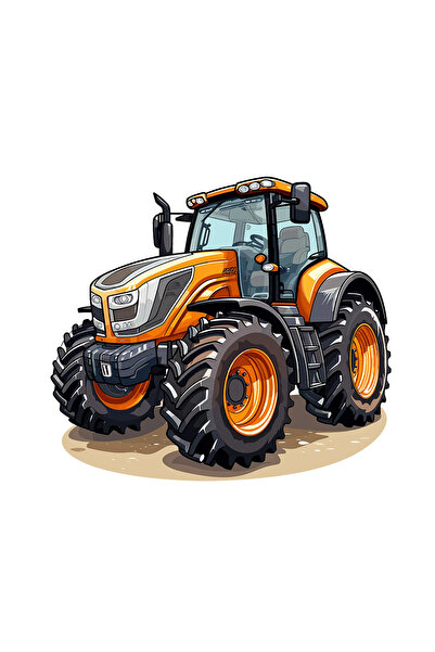 INOVATIX Set de 8 piese, autocolant tractor câmp zbârlit, INOVATIX®. 6 cm