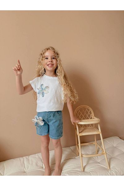 Jolly Kids Girl's Denim Jean Shorts Badili Suit