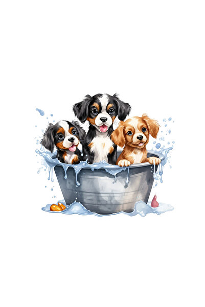 INOVATIX Σετ 8 τεμαχίων, Αυτοκόλλητο Τρία κουτάβια που παίζουν, INOVATIX®. 6 εκ.