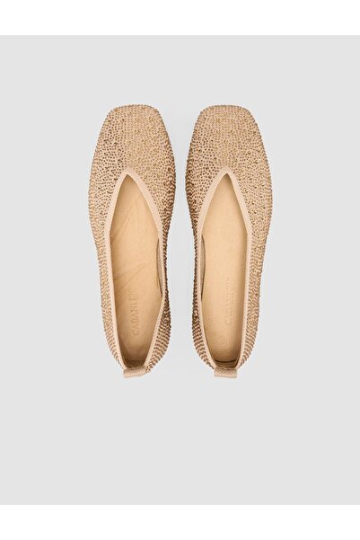 Cabani Fabric Stone Beige Women's Ballerinas