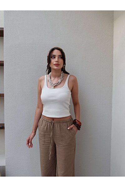 ESRAHELVACI Brown Linen Cord Pants