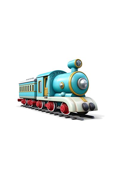 INOVATIX Set of 8 pieces, Sticker Blue Train with red wheels, INOVATIX®. 6 cm