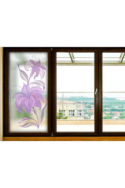 media Decorative window film purple lily, 1 m x 2.1 m