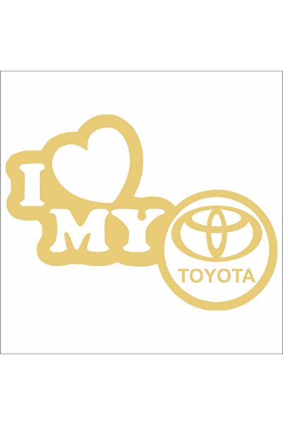 Image Sticker auto, IMAGE, I love my TOYOTA, auriu, 23 x 17 cm