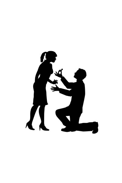 INOVATIX Σετ 8 τεμαχίων, Αυτοκόλλητο Γάμου Will you be my wife, INOVATIX®. 6 εκ.