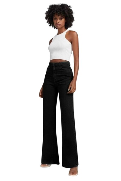 Ramrod Anna Black Wide Leg Palazzo Model Jeans
