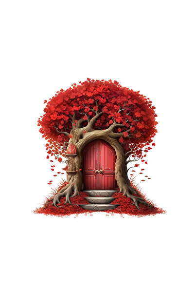 INOVATIX Set de 8 piese, autocolant Ușă magică din copacul roșu, INOVATIX®. 6 cm