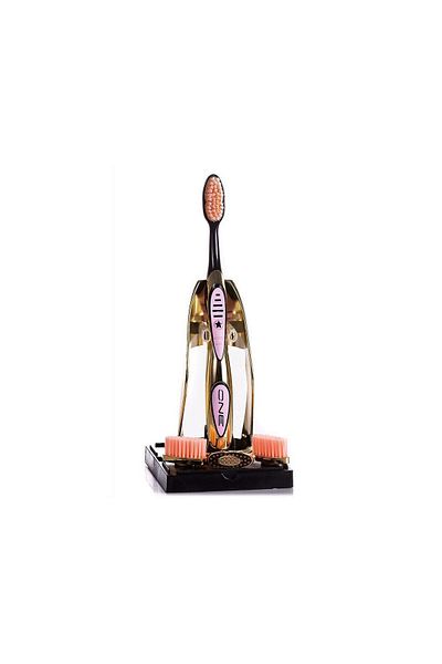 One Gold 24k Gold Plated Toothbrush, 3 Refills, Pink, Made In Italy, Limited Edition