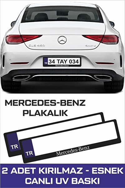 TAY PROMOSYON MERCEDES-BENZ Yazılı Oto Plakalık Kişiye Özel Kırılmaz Siyah UV Kabartmalı 2 Adet Takmatik