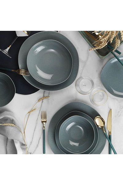 Kütahya Porselen PORCELÁNOVÁ SADA 18 DÍLŮ SOHO BLUE