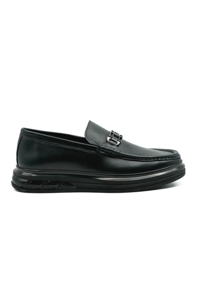 Tuna Genuine Leather Black Loafer Men's Shoes - Eva/Tpu Sole 2713