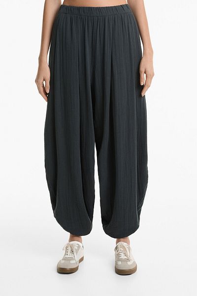 Oysho 100% cotton balloon trousers