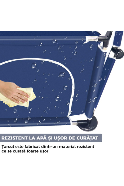 Teno Tarc/Loc de Joaca pentru Copii Teno®, usa cu fermoar exterior, dimensiuni 125x110x65.5, albastru