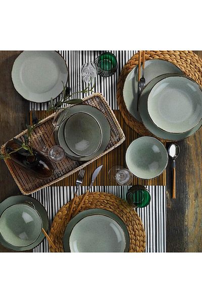 Kütahya Porselen PORCELAIN SET 18PCS COLOR X-GREEN