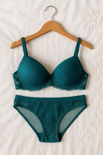 Orkide Green Unpadded Women's Bra Set Laura