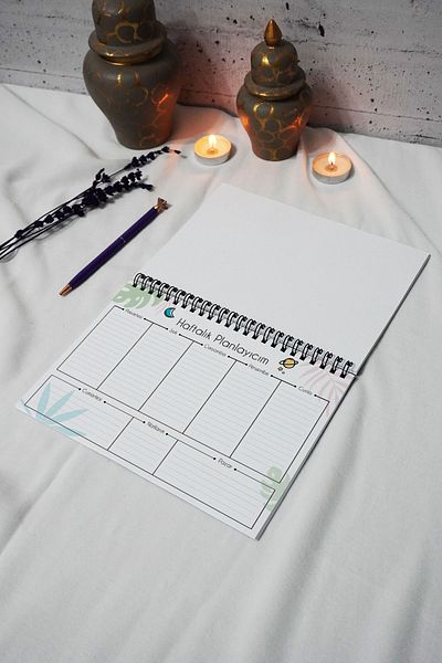 markcat A5 Black Kraft Cover - Weekly Planner - 52 Sheets 15X21 cm - School Notebook