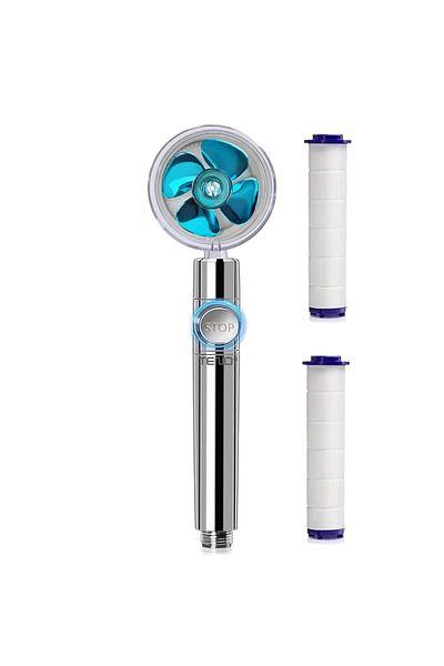 Teno Turbo Teno® Shower Head, 2 extra filters, On/Off button, 360° rotating head, blue