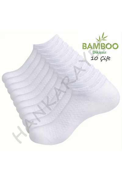 HANKARAYEL Unisex Bamboo Seamless Anti-Sweat Short Booties Socks 10 Pairs