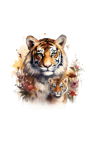 INOVATIX Σετ 8 τεμαχίων, Αυτοκόλλητο Τίγρης με λιοντάρι, INOVATIX®. 6 εκ.