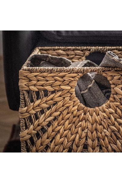 Bahçem Decorative Natural Water Hyacinth/Seagrass Wicker Basket 32X32X32Cm