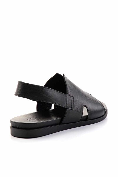 Bambi Černé kožené dámské sandály K05724660003