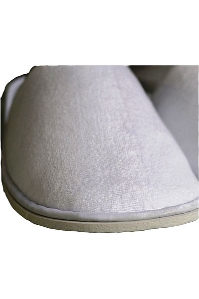 AMS Set of 20 Pairs of Hotel Velour Slippers, AMS Brand, Uncut, Cotton, 6mm, White, Universal Size