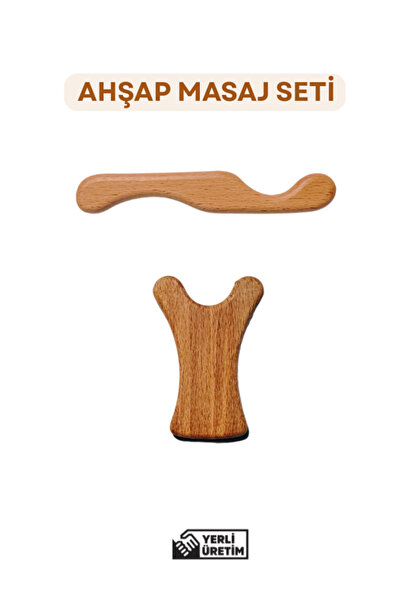 HVM Ahşap Graston, Madero Terapi, Ahşap Masaj Aleti 2'li Set