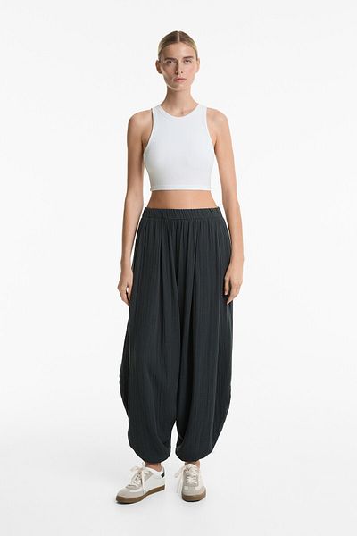 Oysho 100% cotton balloon trousers