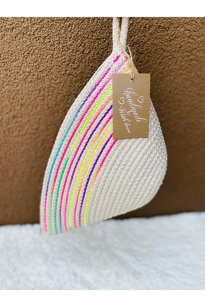 ELÇİÇEK HOME Straw Bag, V Cluch Bag, Handbag