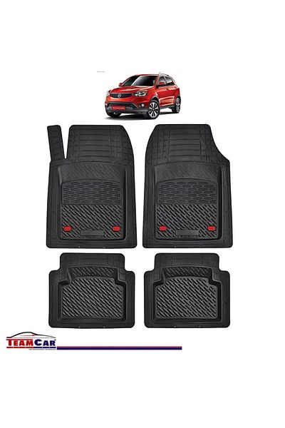 TEAMCAR ® Car Mats Tray Type Compatible Ssangyong Korando C200 (2010–2019) Black Durable Material