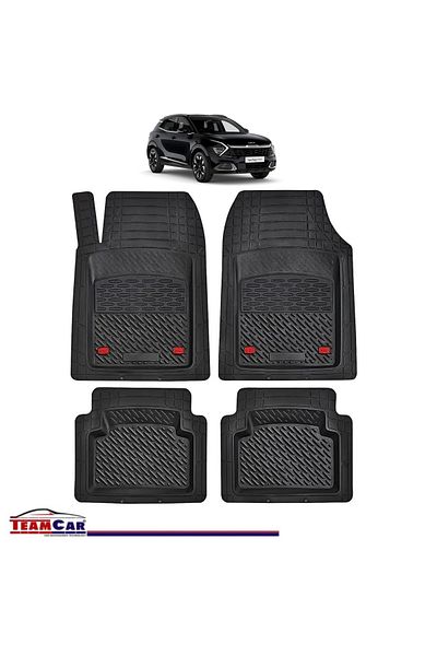 TEAMCAR ® Car Mats Tray Type Compatible With Kia Sportage V (2021 ) Black Durable Material