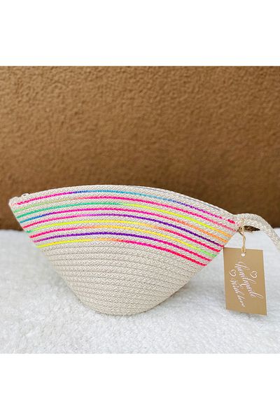 ELÇİÇEK HOME Straw Bag, V Cluch Bag, Handbag
