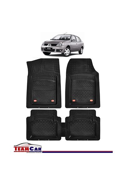 TEAMCAR ® Tray Type Car Mats Compatible With Renault Symbol I (1999–2008) - Sedan