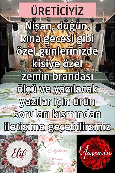 Bunny Decor Söz Nişan Düğün Kına Gecesi Pist Yer Kaplama Afişi Dans Pisti Vin...