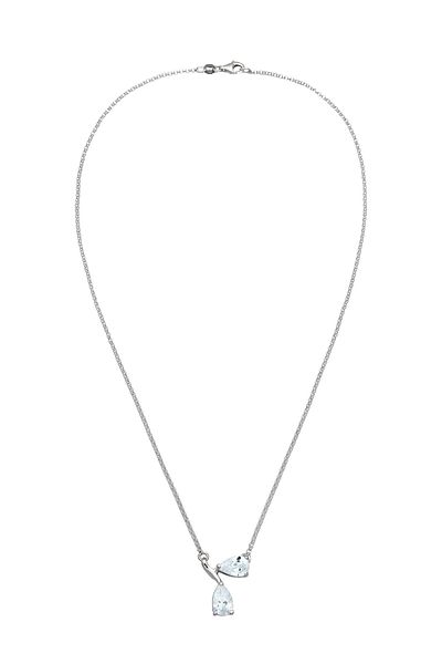 ELLI Colier cu pandantiv din argint 925, model Peachin Zirconia, model picătură, culoare alb, model picătură, model piersic