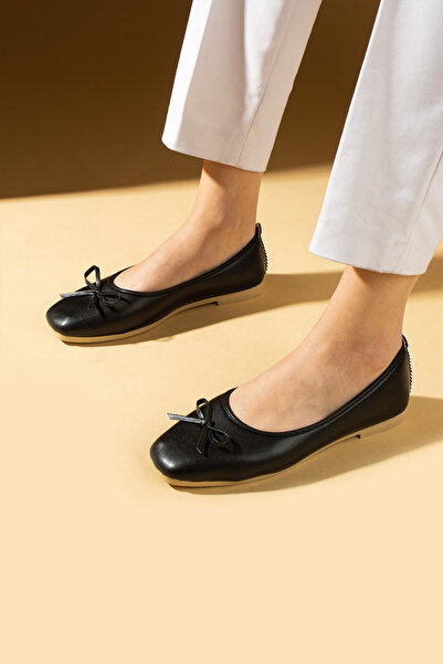 WMİLANO Γυναικεία φλατ Μαύρο Φιόγκο Ελαφρύ Άνετο Σόλα Κομψό Casual Παπούτσια