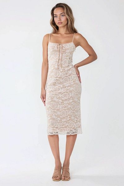 Hiccup Φόρεμα Bodycon Midi με τετράγωνο γιακά