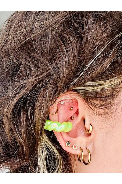 Markiz Takı Colorful Compression Cartilage Earrings 3 cm