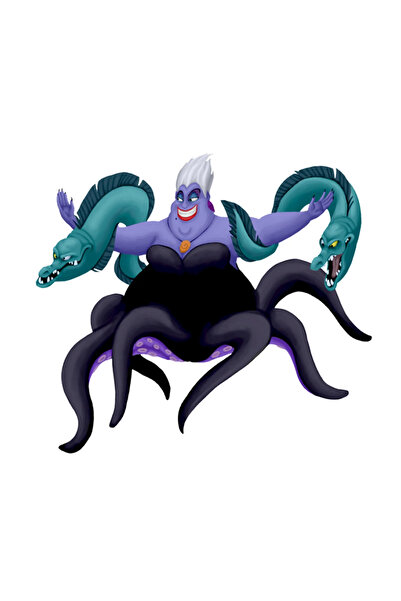 INOVATIX Set de 8 piese, autocolant Mica Sirenă Ursula, INOVATIX®. 6 cm