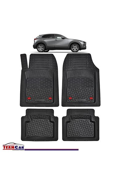 TEAMCAR Covorașe auto tip tavă compatibile cu Mazda Cx-30 (2019), negre, material durabil