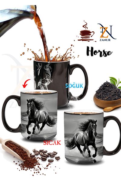 zanur Magic Mug Cup High Image Quality Black at Figured a Quality, Luxurious Design. To Yourself & Gift