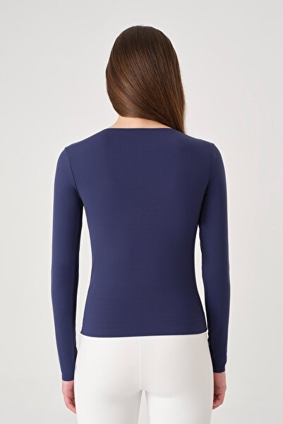 UP&FIT Long Crop Push up Light Navy Blue