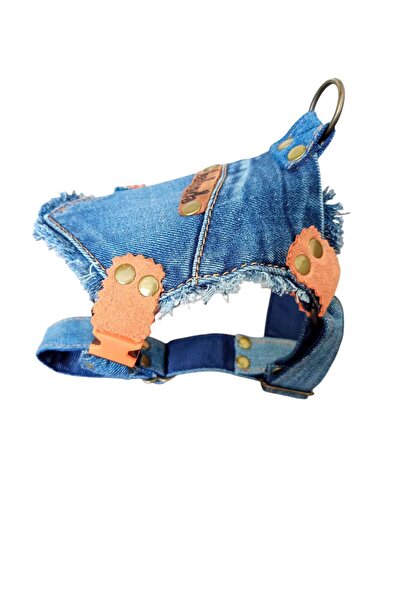 balkonda Köpek Göğüs tasması minik ırk püsküllü kot göğüs ölçüsü:20-35cm ayarlamalı 1-5kg dog harness GT2-38